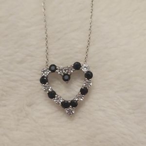 Beautiful Black and Silver Heart Necklace